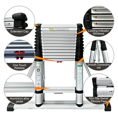 Folding Ladders Warehouse 10.2Ft Household Multifunctional Aluminum Common Foldable Small Telescopic Ladder Unloading Ladder