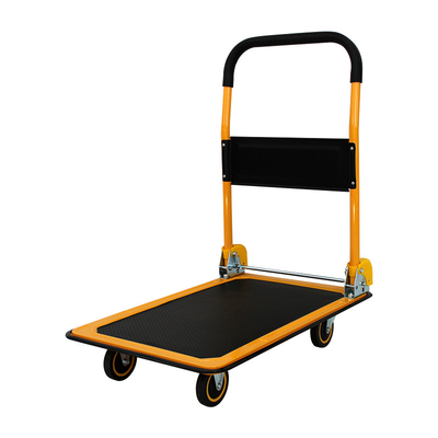 Plastic Tools Shopping Folding Trolley Four Wheel Cart / Trolley Platform For Factory Warehouse