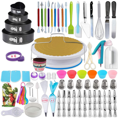 Viable 333pcs Cake Decorating Turntable Kit Plastic Rotary Baking Tools Cake Stand Piping Spout Piping Bag Set Cake Accessories